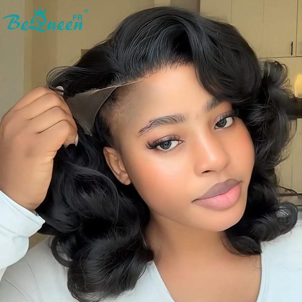 BeQueen "Polysia" Perruque Bob bouncy avec Lace frontale Sans colle volume pleine style 3