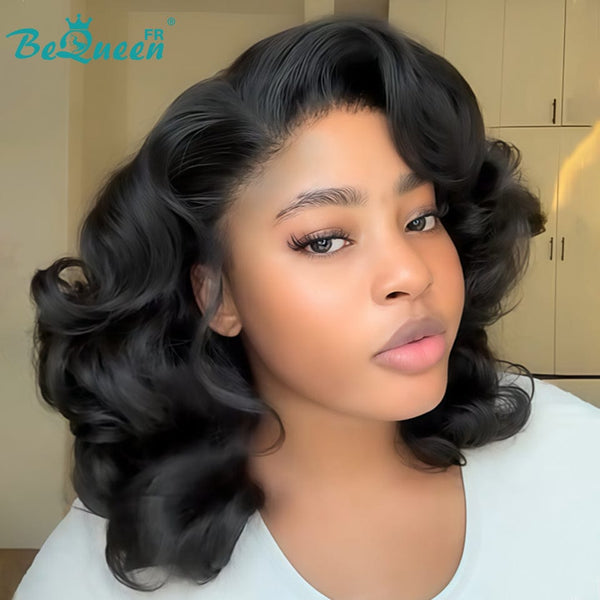 BeQueen "Polysia" Perruque Bob bouncy avec Lace frontale Sans colle volume pleine style 3