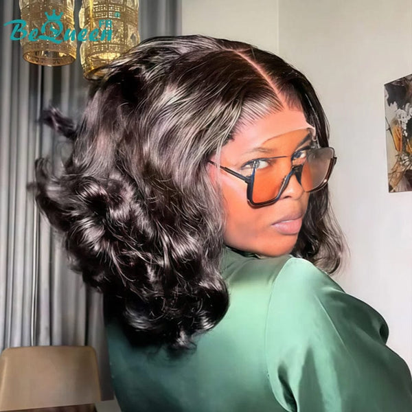 BeQueen "Polysia" Bouncy Bob Wig Brown Honey Mix with 5*5 Lace Closure Style 4