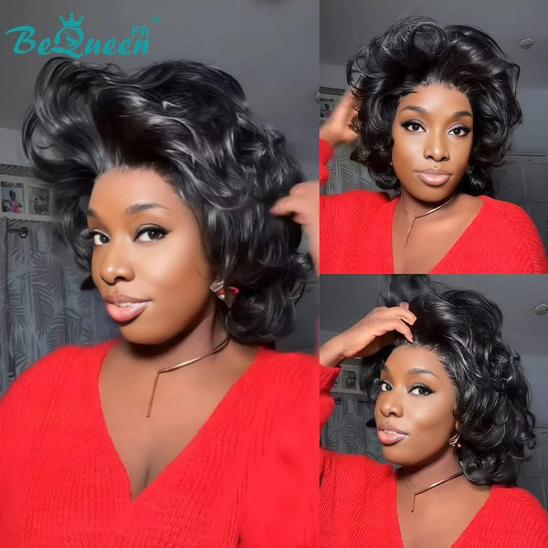 BeQueen "Polysia" Bouncy Bob Wig Brown Honey Mix with 5*5 Lace Closure Style 3