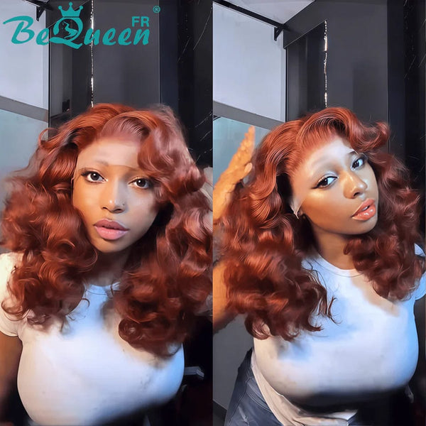 BeQueen "Polysia" Peruca Bob laranja vibrante com Lace frontal