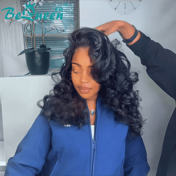 
BeQueen "Polysia" Perruque Bob com laço de fecho elástico 5*5 12 Polegadas Meio preço