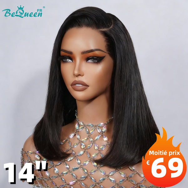 BeQueen "Sonia" Perruque Bob 14 Pouces Lisse sans colle Moitié prix