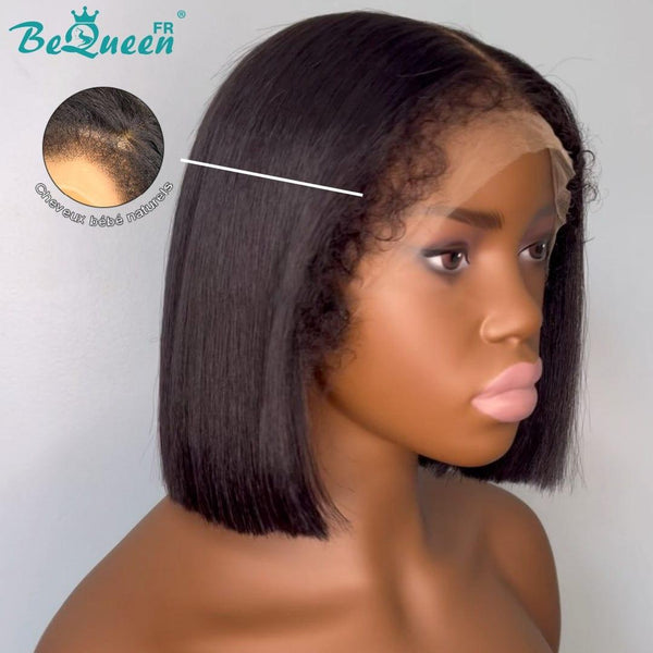 BeQueen "Sónia" Peruca Bob Borda Bobelada Lisa com Renda Frontal 13x4