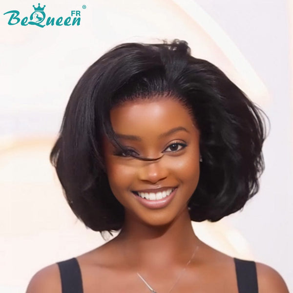 BeQueen "Sonia" Perruque Bob Lisse 10 Pouces pas de raie lace frontale sans colle Moitié prix
