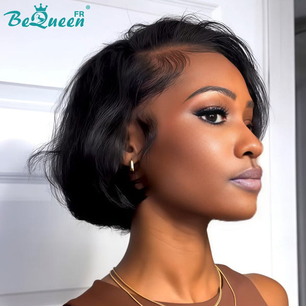 BeQueen "Sonia" Perruque Bob Lisse 10 Pouces Raie du côté babyhair Sans colle Moitié prix