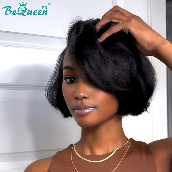 BeQueen "Sonia" Perruque Bob Lisse 10 Pouces Raie du côté babyhair Sans colle Moitié prix