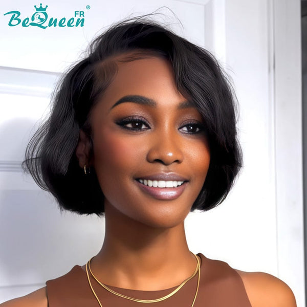 BeQueen "Sonia" Perruque Bob Lisse 10 Pouces Raie du côté babyhair Sans colle Moitié prix