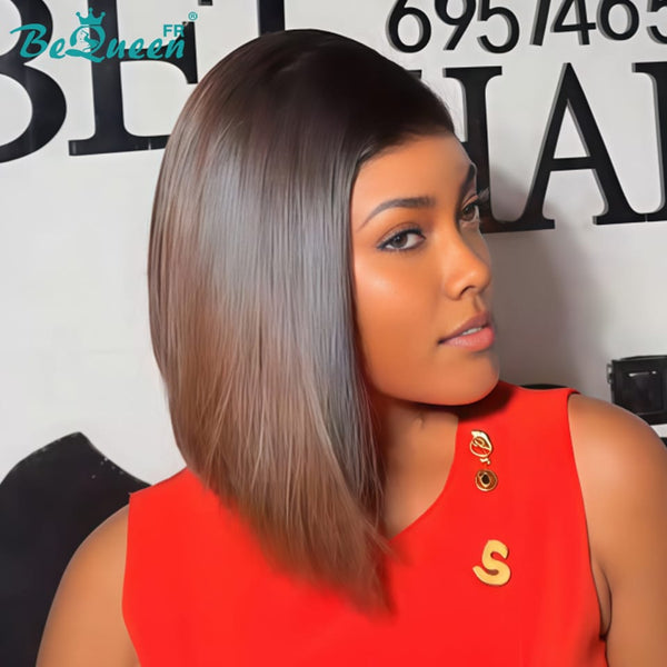 BeQueen "Sonia" Glatte Bob-Perücke schwarz und braun Lace Closure zum halben Preis