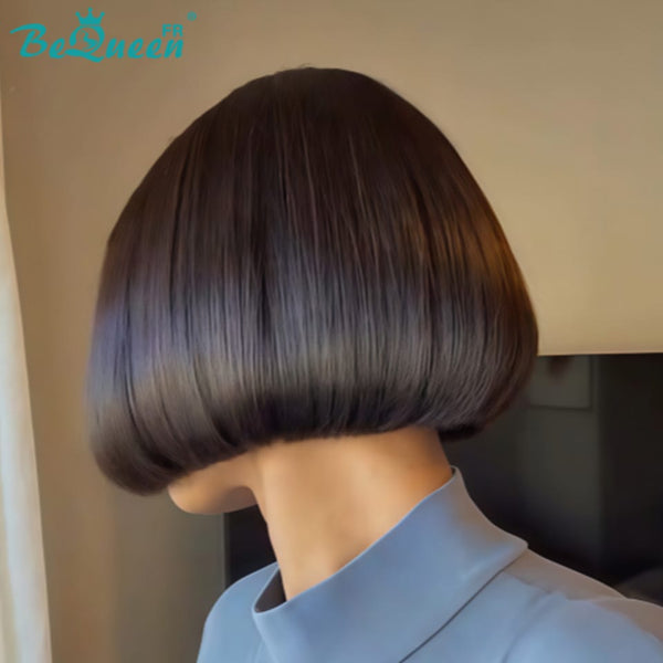 BeQueen "Sonia" Straight Black Bob Wig with 2*6 Lace Closure, Glue-Free, Half-Price Style 4