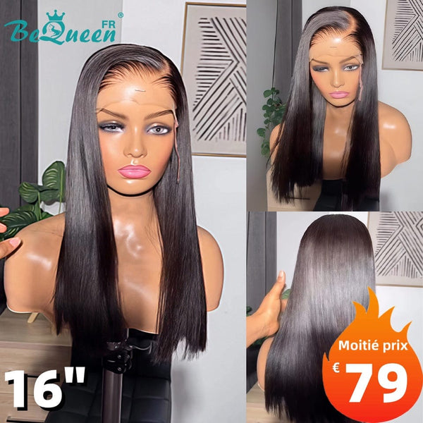 BeQueen "Sonia" Perruque longue lisse avec Lace closure 16 Pouces Moitié prix