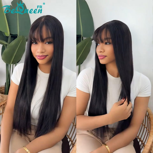 BeQueen "Sonia" Peluca larga lisa con cierre de encaje, 16 pulgadas, mitad de precio