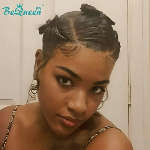 BeQueen "Soniel" Peluca con Trenza frontal de 16 pulgadas que ajusta la cabeza con Encaje frontal 13*4 estilo 3