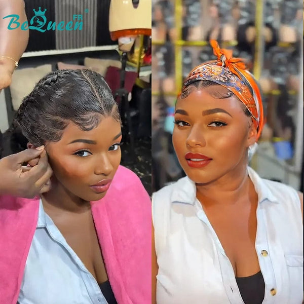 BeQueen “Soniel” Straight Frontal Wig 16 Inch Headband Wig with Lace Front 13*4 Style 13