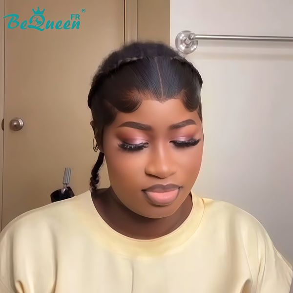 BeQueen “Soniel” Perruque lisse frontale 16 pouces serre tête avec Lace frontale 13*4 style 14
