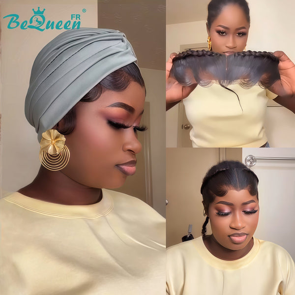 BeQueen “Soniel” Perruque lisse frontale 16 pouces serre tête avec Lace frontale 13*4 style 14