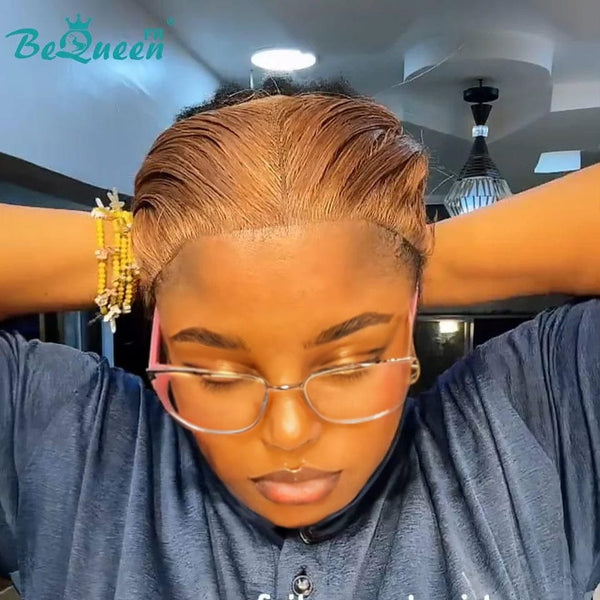 BeQueen “Soniel” 16 inch Honey Blonde Straight Frontal Wig with 13*4 Lace Frontal Style 9
