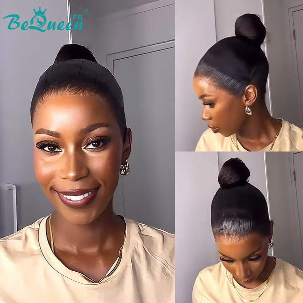BeQueen "Summer" 16-inch straight front lace frontal with 13*4 black color lace frontal 