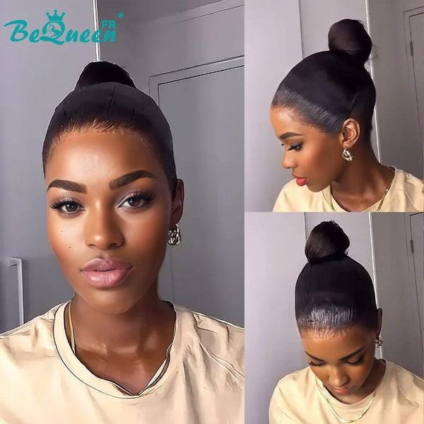 BeQueen "Summer" glatte Frontalperücke 16 Zoll mit Spitzenfrontal 13*4 Farbe Schwarz 