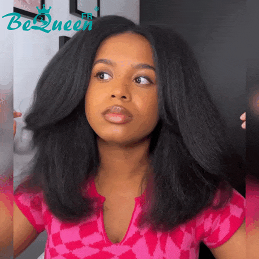 BeQueen “Thiam” Bob Wig Curly Edges Kinky Straight Ready to Wear Glueless 13x4