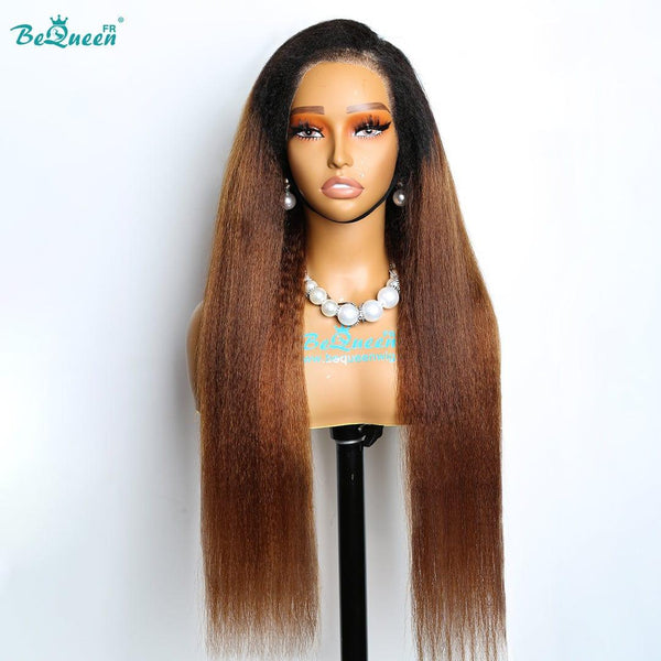 BeQueen “Venetia” Perruque Longue Bords Bouclés Kinky Straight avec Lace Closure 4x4  Petit Prix FOU
