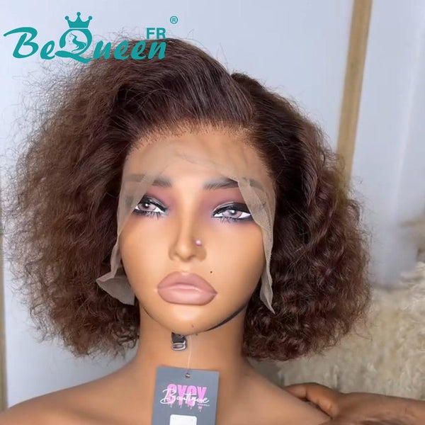 BeQueen "Yonne" Bob Wig Cully Brown with Lace Frontal 13*4 