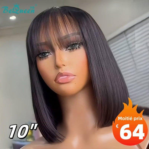 BeQueen "Yumi" Perruque Bob Lisse avec frange 10 Pouces Moitié prix