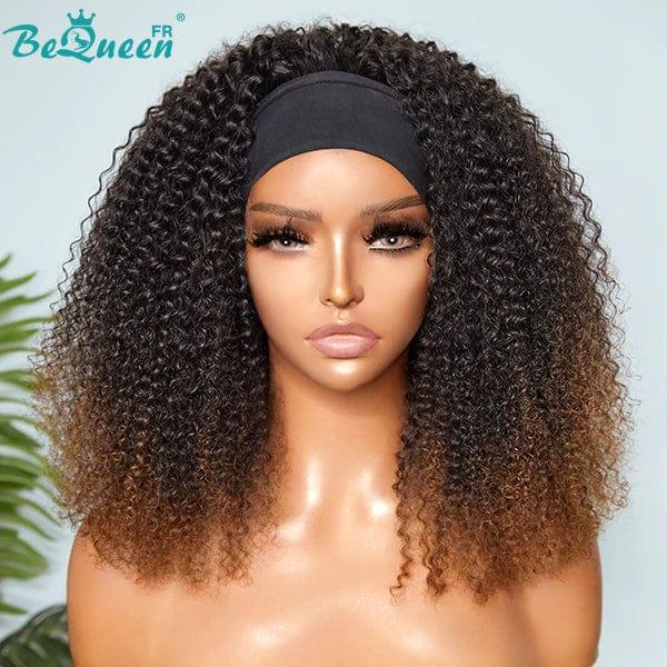 BeQueen 199 € = 2 Perücken Verworrene lockige schwarze und braune Stirnband-Bob-Perücke 