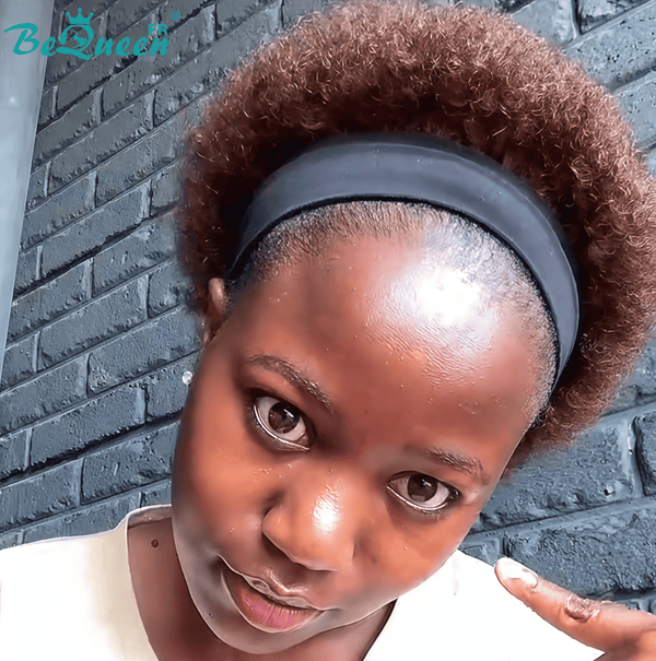 BeQueen "Dudu" Peruca Pixie com Faixa Encaracolada Castanho