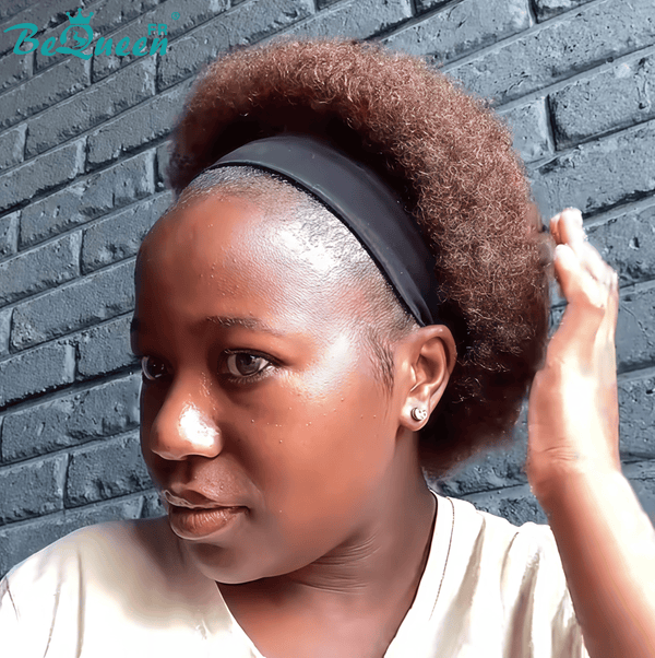 BeQueen "Dudu" Peruca Pixie com Faixa Encaracolada Castanho