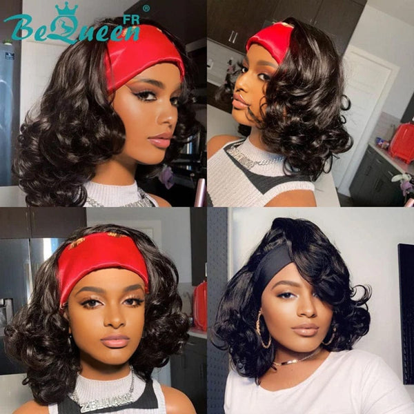 BeQueen Bob Bouncy Curl Stirnband Perücke 