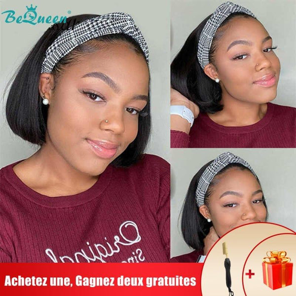 BeQueen Bob Straight Headband Wig