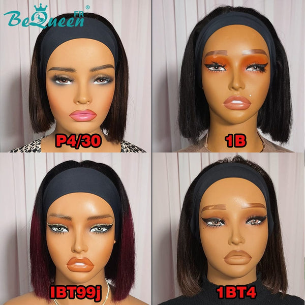 BeQueen Perücke Bob mit Stirnband, glatt, mehrfarbig (Bitte die Farbe in der Notiz angeben)