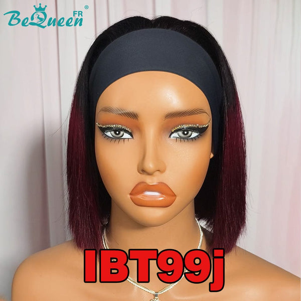 BeQueen Perücke Bob mit Stirnband, glatt, mehrfarbig (Bitte die Farbe in der Notiz angeben)