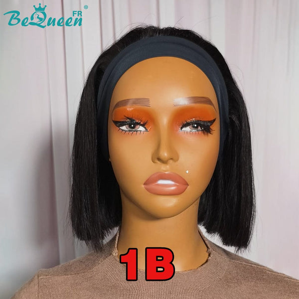 BeQueen Perücke Bob mit Stirnband, glatt, mehrfarbig (Bitte die Farbe in der Notiz angeben)