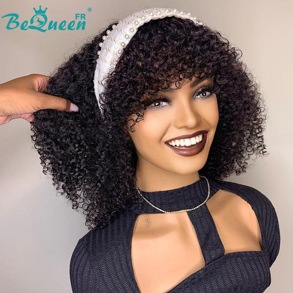 BeQueen Bob Curly Wave Wig With Bangs