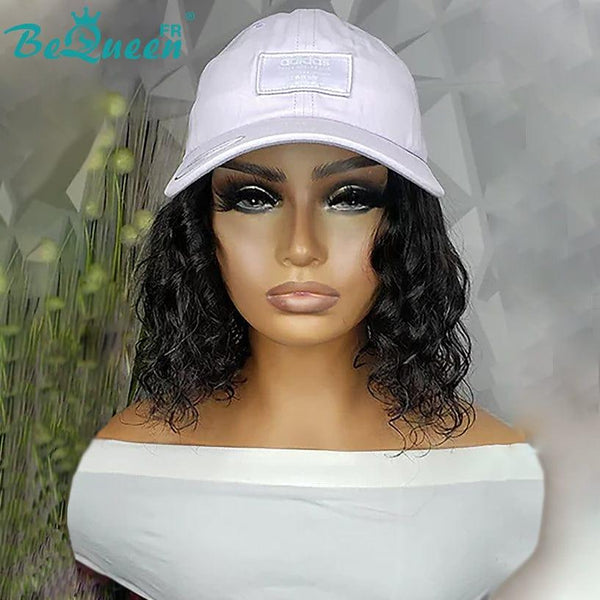 BeQueen Perruque Bob en Chapeau Naturel Wave