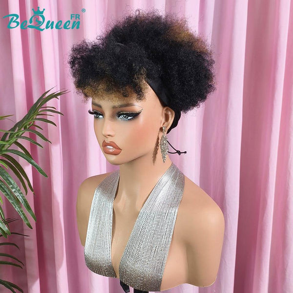 BeQueen Perücke "Finna" Pixie mit Stirnband und Locken mit Pony 