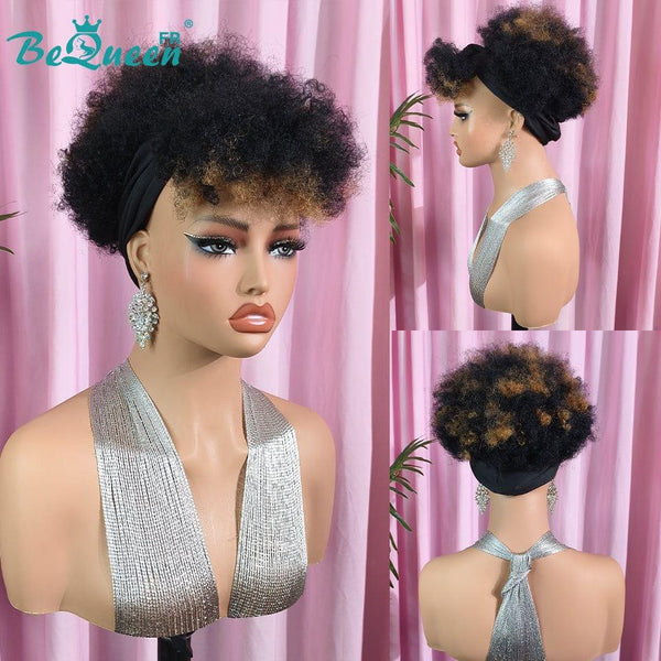 BeQueen Perücke "Finna" Pixie mit Stirnband und Locken mit Pony 