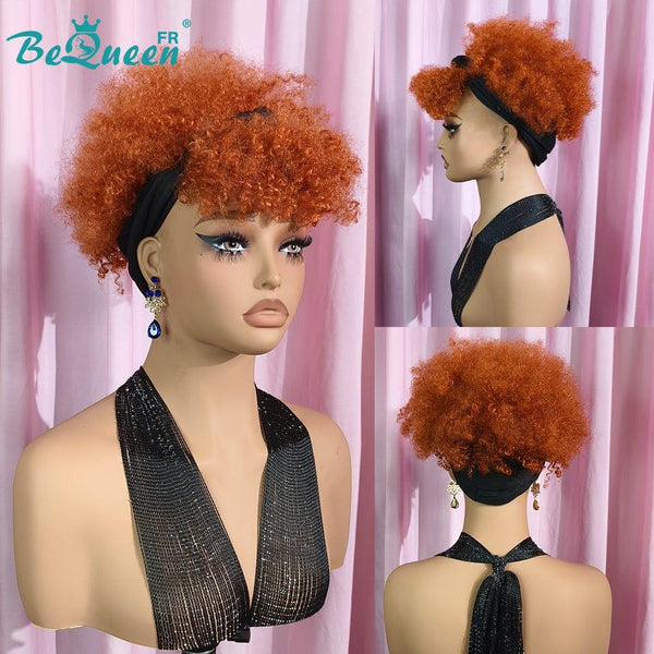 BeQueen Wig "Finna" Pixie with Curly Bandana and Bangs 