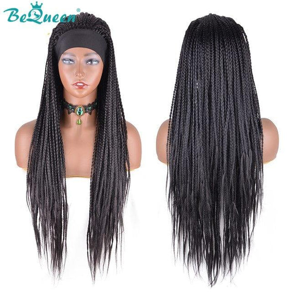 Bequeen Long Headband Wig with Black and Honey Pigtails Synthetic Fiber