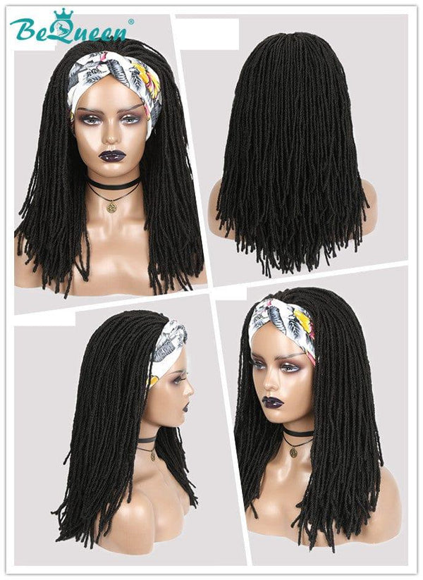 Bequeen Perruque Longue à Bandeau de Dreadlock Noir Fibre synthétique