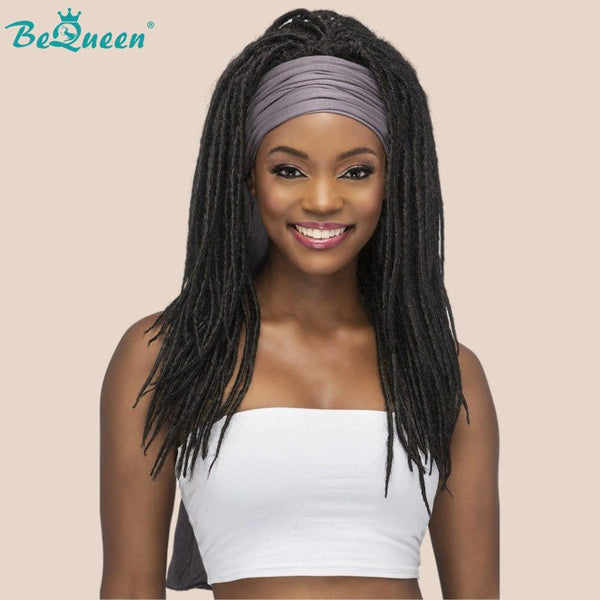 Bequeen Perruque Longue à Bandeau de Dreadlock Noir Fibre synthétique