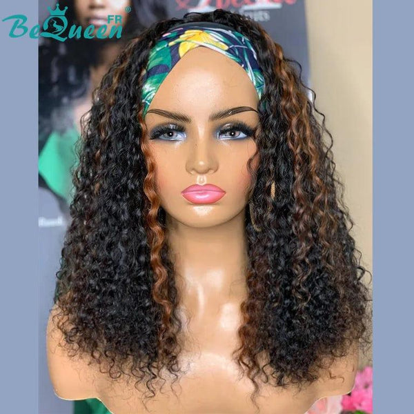 BeQueen Peruca Longa com Faixa de Onda Profunda Noir Mix Marrom