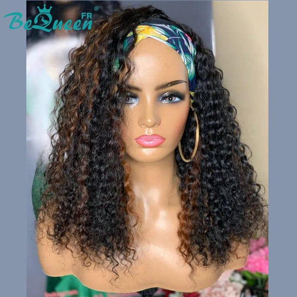 BeQueen Peruca Longa com Faixa de Onda Profunda Noir Mix Marrom