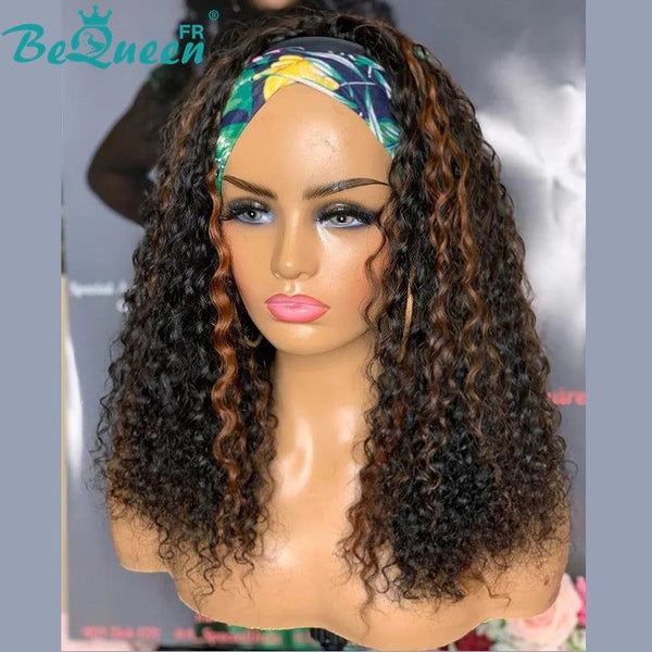 BeQueen Peruca Longa com Faixa de Onda Profunda Noir Mix Marrom