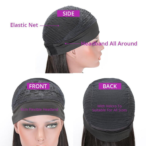 BeQueen Peluca Larga con Diadema Kinky Straight 