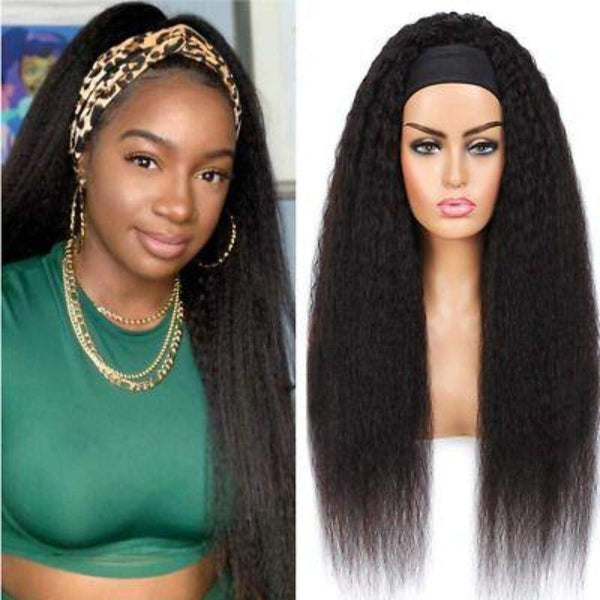 BeQueen Peluca Larga con Diadema Kinky Straight 
