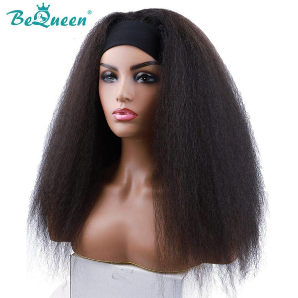 BeQueen Peluca Larga con Diadema Kinky Straight 