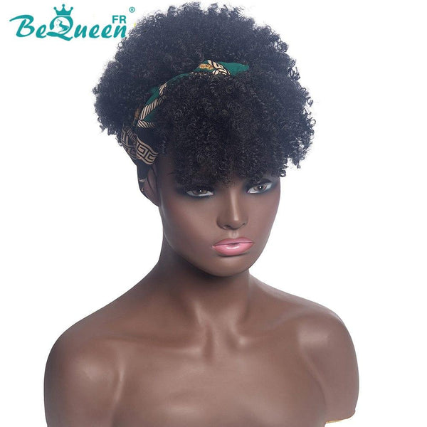 BeQueen Peruca Pixie Faixa Curly de cores